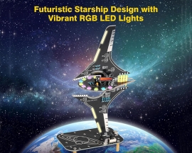 Starship Soldering Practice Kit, Spaceship Styling DIY LED Light Kit, Fun Space Shuttle Electronics Learning Kit for School Projects & Cool Desk Decor Present