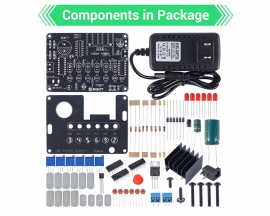 Step Down Voltage Converter Kit, DIY Soldering Project, AC15V/DC18V to DC 3V 4.5V 5V 6V 9V 12V Buck Stabilized Power Supply Module with Adapter