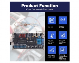 DC 4.5-5V Digital Thermometer Soldering Kit with High/Low Alarm, -50℃ to 450℃ Wide Range Thermocouple Sensor Electronics Kit for School Home Education