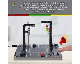LED Traffic Light Simulator Kit with Sound, DIY Soldering Practice Kit STEM Educational Electronics Project for Teens Adults Home and School Learning