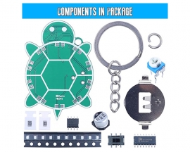 2pcs Turtle Keychain Soldering Kit with SMD LED Lights, DIY Soldering Kit for Beginners Students Adults, DIY Presents Keychain Decoration