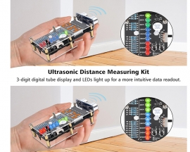 Ultrasonic Ranging Alarm DIY Kit, HC-SR04 Ultrasonic Distance Measurer Soldering Practice Kit, Electronic Soldering Project for School STEM Teaching Learning