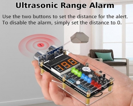 Ultrasonic Ranging Alarm DIY Kit, HC-SR04 Ultrasonic Distance Measurer Soldering Practice Kit, Electronic Soldering Project for School STEM Teaching Learning