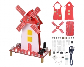 DIY Windmill Solder Practice Kit, Soldering Practice Kit with LED Flashing Light & Adjustable Rotation Speed for Students Soldering Training, School STEM Education Project