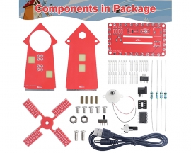 DIY Windmill Solder Practice Kit for Beginners, Soldering Practice Kit with LED Flashing Light & Adjustable Rotation Speed for Students Soldering Training, School STEM Education Project