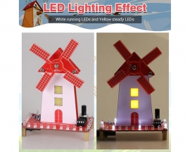 DIY Windmill Solder Practice Kit for Beginners, Soldering Practice Kit with LED Flashing Light & Adjustable Rotation Speed for Students Soldering Training, School STEM Education Project