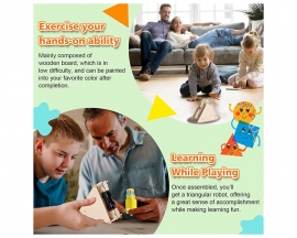 DIY Wooden Triangle Walking Robot Kit Dual-Crank Walking Mechanism STEM Kit DIY Science Experiment Engineering Project for Teens & Adults