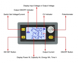 DC Buck Converter 1200W DC-DC Step Down Power Supply Module 6V-70V to 0-60V 0-20A CVCC Adjustable Voltage Transformer LCD Display Fan