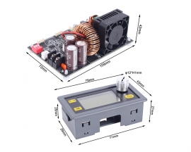 DC Buck Converter 1200W DC-DC Step Down Power Supply Module 6V-70V to 0-60V 0-20A CVCC Adjustable Voltage Transformer LCD Display Fan