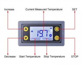 Heating Cooling NTC Digital Temperature Controller -40~110C LCD Display 10A Relay Switch Controller