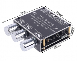 30W+30W Treble Bass Bluetooth-compatiable Amplifier Board, BLE5.1 Audio Amp 2.0 Stereo APP Control for DIY Wireless Speakers