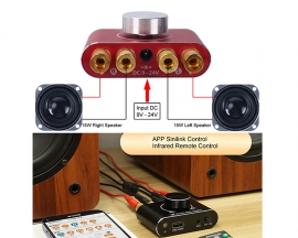 Bluetooth-Compatiable Amplifier Board, 15Wx2 Dual Channel Stereo Audio Amp, APP Infrared Remote Control for DIY Wireless Speakers