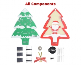 Christmas Soldering Project Kit, DIY Xmas Ornament Electronics Kit with Through-Hole Components, Glowing PCB Design & Jingle Bells for Xmas Decorations Soldering Practice Present