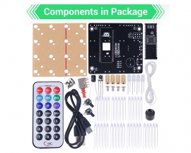 DIY 3D Light Cube 4x4x4 RGB LED Electronic Soldering Kit, USB Charging Colorful Music 3D Animation Light Cube Ornament with Remote Control for Practice Soldering