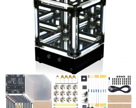 DIY LED Filament Cube Light Soldering Project Brightness Adjustable Night Light Cool Desk Decor Gift Ideas STEM Electroics Project