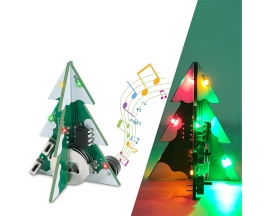 3D Mini PCB Christmas Tree with Music DIY Kit, SMD Component Soldering Kit