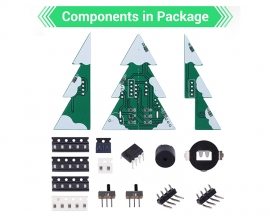3D Mini PCB Christmas Tree with Music DIY Kit, SMD Component Soldering Kit