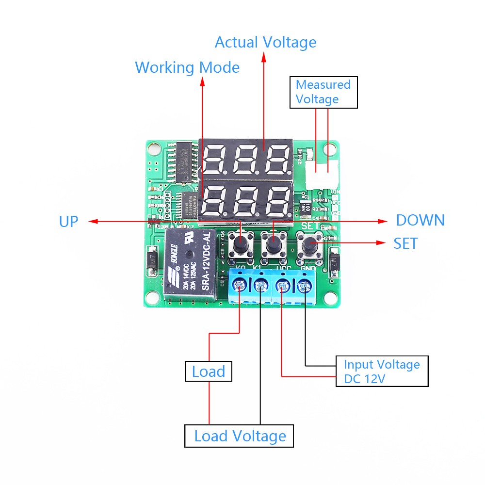 Digital Display Battery Charge Controller Discharging Protector 99.9V ...